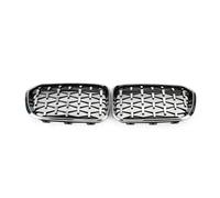 EVEKHAHHRB Grilles Calandre Avant pour Série 1 F20 F21 116i 118i 2015-2019 Calandre Style Diamants Calandre Avant Voiture Grilles Rein Noir Brillant Racing(Diamond-ChromeS)