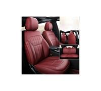 EVEKHAHHRB Housses Siège Housses De Siège Auto en Cuir Personnalisées pour Focus pour Fiesta pour Mondeo Mk4 pour Ranger pour Mustang pour Kuga(5Pcs-Wine Red)