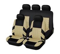 EVEKHAHHRB pour Hyundai 5 SIÈGES Ensemble Complet Housses De Siège Auto Ensemble Polyester Universel s'adapte À La Plupart Voitures Tout Compris Housse Siege Voiture(Beige Full Set)