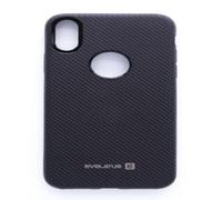 EVELATUS Coque Silicone Design Carbone Compatible iPhone X - Protection Fine et Résistante, Finition Texturée Élégante - Noir