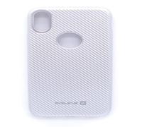 EVELATUS Coque Silicone Design Carbone Compatible iPhone X - Protection Fine et Résistante, Finition Texturée Élégante - Argent