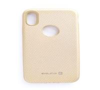 EVELATUS Coque Silicone Design Carbone Compatible iPhone X - Protection Fine et Résistante, Finition Texturée Élégante - Or