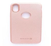 EVELATUS Coque Silicone Design Carbone Compatible iPhone X - Protection Fine et Résistante, Finition Texturée Élégante - Rose