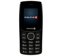 Evelatus Easy Button téléphone portable à double caméra avec lampe de poche radio et longue durée de vie de la batterie, noir