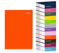 evelay 2026 Agenda A4 2 pages par jour Agenda à couverture rigide Organiseur Journal pour l'école, la maison, le bureau, usage personnel (A4, Orange)