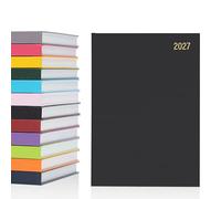 evelay Agenda journalier 2025 annuel complet une page par jour avec couverture rigide Noir Format A5