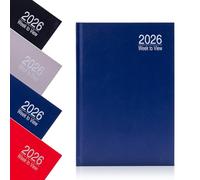 Evelay Agenda semainier 2026 A5 avec couverture rigide et heures Bleu marine
