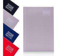 Evelay Agenda semainier 2026 au format A5 avec couverture rigide et heures (gris)