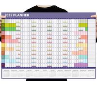 Evelay Calendrier Mural 2025 - Format A1 (84 Cm X 59 Cm) - Année Complète Par Page - Pour La Maison, Le Bureau, Le Travail - Arc-En-Ciel