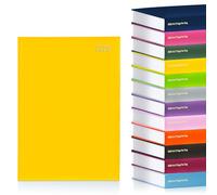 evelay evelay Agenda 2026 2 pages par jour à couverture rigide pour école, maison, bureau et usage personnel Jaune Format A4