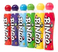 evelay Lot de 6 grands marqueurs de bingo - Couleurs mélangées - 40 ml - Dobbers de tickets dans une boîte de présentation - Stylos de marquage lisses et propres pour jeux de bingo