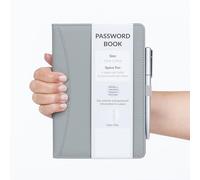 evelay Mot de passe Nom d'utilisateur Carnet AZ Index Carnet de contacts A5 à dos rigide avec stylo