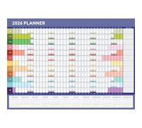 Evelay Planning mural 2024 - Format A3 (42 x 29,7 cm) - Calendrier annuel complet pour la maison, le bureau, le travail de janvier à décembre (arc-en-ciel)