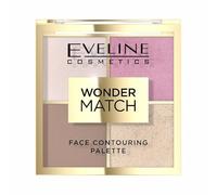 Eveline Contour Palette Wonder Match 4 en 1 pour le contour du visage avec blush, bronzer, surligneur et poudre, végétalien
