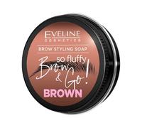 Eveline Cosmetics Brow & Go ! - Savon pour le style des sourcils, marron, formule végane