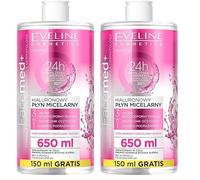 Eveline Cosmetics Facemed+ 3-en-1 Eau Micellaire Hyaluronique - Nettoyage en Profondeur et Hydratation Intense (Lot de 2)