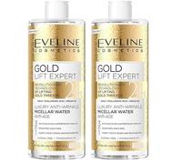 Eveline Cosmetics Gold Lift Expert luxueux Liquide de micelle contre le pli 3in1, 500 ml (Lot de 2)