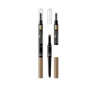 Eveline Cosmetics Kredka à Sourcils 3-en-1 avec Éponge et Brosse - Teinte 01 Moyen Brun