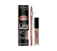 Eveline Cosmetics Oh! My Lips - Ensemble de Rouge à Lèvres Liquide Mat et Crayon Contour 08