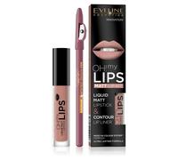 Eveline Cosmetics Oh ! My Lips Set No. 08 Lovely Rose Matte Liquid Lipstick and Lip Liner