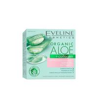 Eveline Cosmetics Organic Aloe + Collages Gel de crème pour le visage hydratant et apaisant, 50 ml