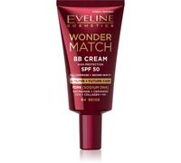 Eveline Cosmetics Wonder Match BB Cream SPF 50 - Soin de jour teinté pour un éclat satiné et une hydratation - Couvrance construite avec hyaluron, niacinamide et CICA
