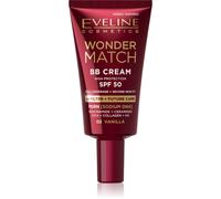 Eveline Cosmetics Wonder Match BB Cream SPF 50 - Soin de jour teinté pour un éclat satiné et une hydratation - Couvrance construite avec hyaluron, niacinamide et CICA