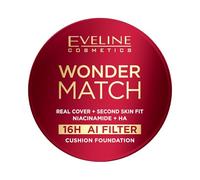 Eveline Cosmetics Wonder Match Cushion Foundation - Maquillage compact pour une couverture complète et une seconde peau - Finition longue durée 16H avec niacinamide - Végétalien