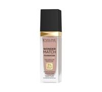 Eveline Cosmetics Wonder Match fond de teint adaptatif, couvrance modulable, fini satiné, formule sans huile à l’acide hyaluronique, eau thermale et extrait d’açaï, 30 ml