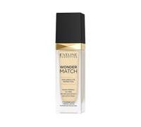 Eveline Cosmetics Wonder Match fond de teint adaptatif, couvrance modulable, fini satiné, formule sans huile à l’acide hyaluronique, eau thermale et extrait d’açaï, 30 ml