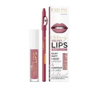 EVELINE Oh My Lips Rouge à lèvres liquide mat et crayon à lèvres contour 4.5ml+1pc. 13 Brownie-Biscotti