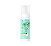 Eveline Cosmetics Mousse Nettoyante et Apaisante 3-en-1 à l'Aloe Vera Bio et Collagène, avec Aloe Hydra Deep System, Collagène d'Acacia, Avocat & Fleur de Lotus - 150 ml