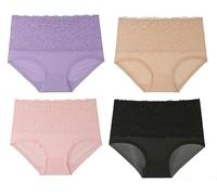 Evella Leak Proof Underwear for Women 55+, High-Waisted, Washable Reusable Incontinence Panties, Ultra Absorbent (3XL,Mix*4)