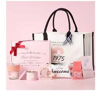 Evelunya Cadeau d'anniversaire pour femme - Bougies parfumées à fleurs véritables - Coffret cadeau de luxe - Idée cadeau unique pour femme - Cadeau de relaxation pour elle - Édition limitée 1975
