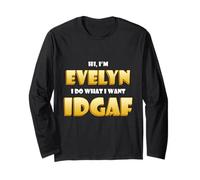 Evelyn Joke IDGAF Meme Funny Halloween Costume for Evelyns Manche Longue