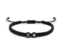 EVEMATE Bracelet avec Lettre et cœur pour amis et couples - Initial A-Z nom - Bracelet-d'amitié tressé pour femmes, hommes et enfants (Z)
