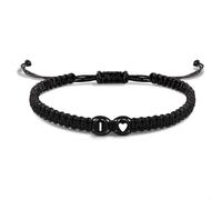 EVEMATE Bracelet avec Lettre et cœur pour amis et couples - Initial A-Z nom - Bracelet-d'amitié tressé pour femmes, hommes et enfants (I)