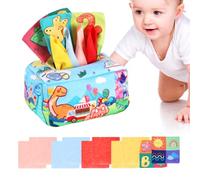 Evember Boîte à mouchoirs, boîte à mouchoirs jouet - Jouets sensoriels en papier froissé à contraste élevé | Activités éducatives et jouets pour tout-petits pour âgés de 6 à 12 mois, jouets