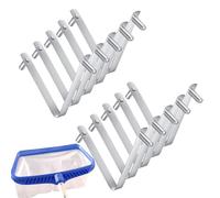 Evember Clips de piscine pour bâtons - Raccords d'écumoire en acier inoxydable | Clips d'écumoire à feuilles doubles pour brosse de piscine, entretien quotidien, nettoyage des étangs, tige