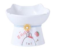 Evember Gamelles surélevées pour Chat, gamelles en céramique pour Chat | Bol d’Eau pour Chat en céramique Mignon,Bol Anti-Fatigue pour Chat, mangeoire Anti-vomi pour Chats et Chiots, réduit la