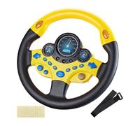 Evember Jouet De Volant pour, Volant Simulé Rotatif À 360 Degrés, Simulateur De Volant Éducatif avec Lumière Musicale, Cadeau Éducatif Précoce pour Enfant en Bas Âge, 25x25x8cm
