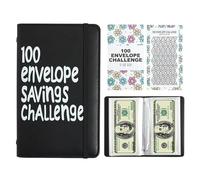 Evember Livre de défi d'épargne - 100 enveloppes pour défi d'épargne, organiseur de caisse pour le des revenus, la gestion du budget, la gestion des achats faibles, fonds d'urgence familiaux
