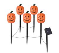Evember Lumières d'Halloween | Guirlande lumineuse orange Jack O Lantern | Lanternes d'éclairage effrayantes avec design décoratif pour jardin, allée, patio, arbre, pelouse, fête
