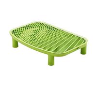 Evember Marchepied Pour Bac À Litière, 46x30x9cm Tapis De Rampe Pour Bac À Litière De Chat Avec Fonction De Filtrage, Plateforme Double Couche Anti-Projection Avec Hauteur Surélevée, Facile À Nettoyer