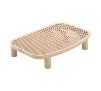Evember Marchepied Pour Bac À Litière, 46x30x9cm Tapis De Rampe Pour Bac À Litière De Chat Avec Fonction De Filtrage, Plateforme Double Couche Anti-Projection Avec Hauteur Surélevée, Facile À Nettoyer