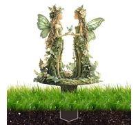 Evember Piquets de Jardin, Piquets Décoratifs de Pelouse Plats 2D Fée, Décoration Artistique Résistante aux Conditions Météorologiques, pour Jardin, Pelouse, Patio, Arrière-Cour et Parterre de Fleurs