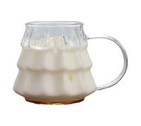 Evember Tasse à café d'arbre de Noël,Tasse en verre d'arbre de Noël | de lait en verre | à café décorative pour arbre de noël, jolie tasse à festive, vacances d'hiver, anniversaire