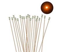 Evemodel C0603OR Lot de 20 micro LED SMD pré-soudées 0,1 mm avec fil de cuivre Orange 0603