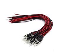 Evemodel Lot de 20 diodes LED pré-câblées de 2 mm - Blanc - Éclairage avec câble - 20 cm - 12-18 V