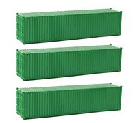 Evemodel Lot de 3 Conteneur pour Modélisme Ferroviaire Ho 1:87 Container Boîtes d'expédition Non Décorées 14cm(Vert)